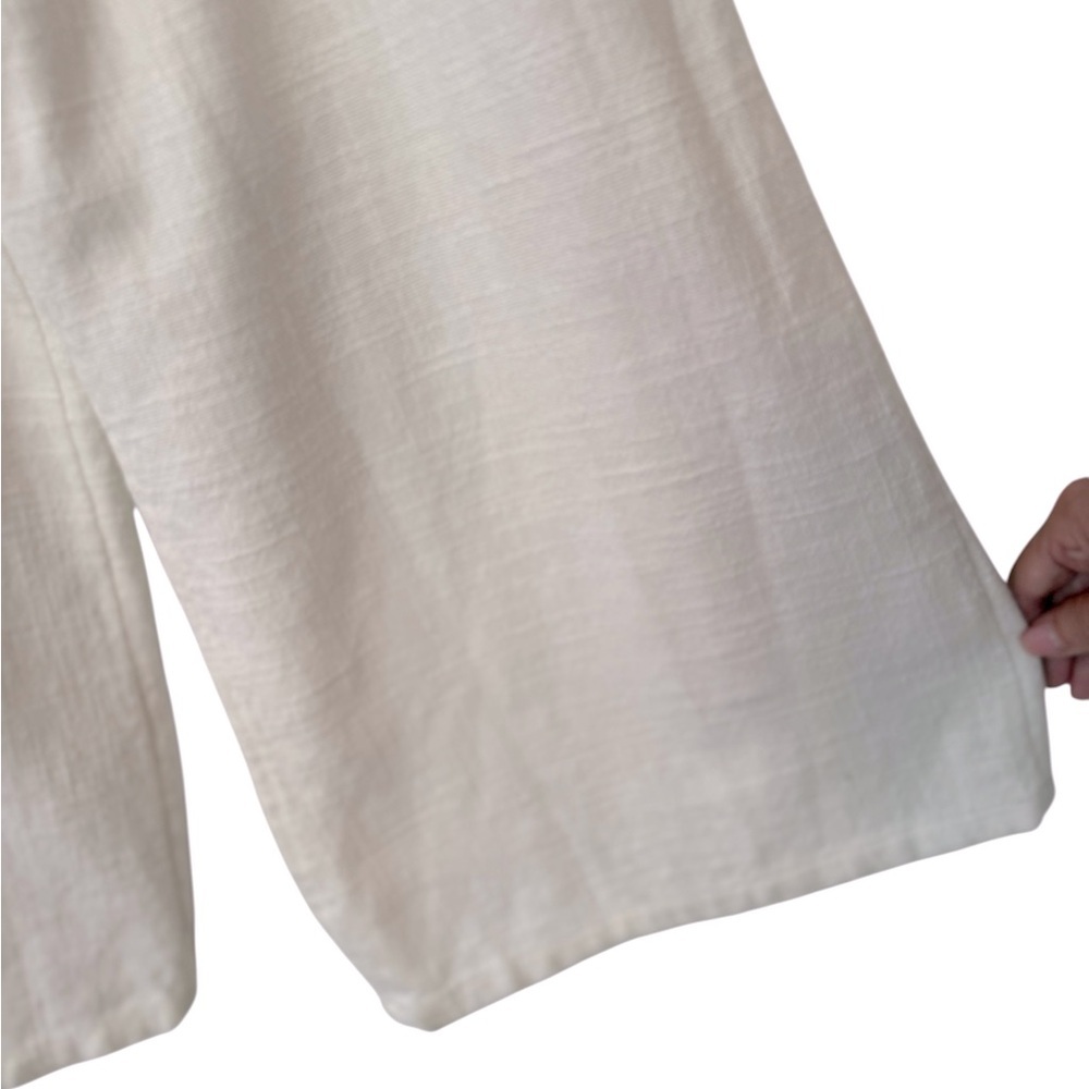Billabong White Paint The Town Cropped Jumpsuit Sleeveless Smocked Size Large - Picture 2 of 13